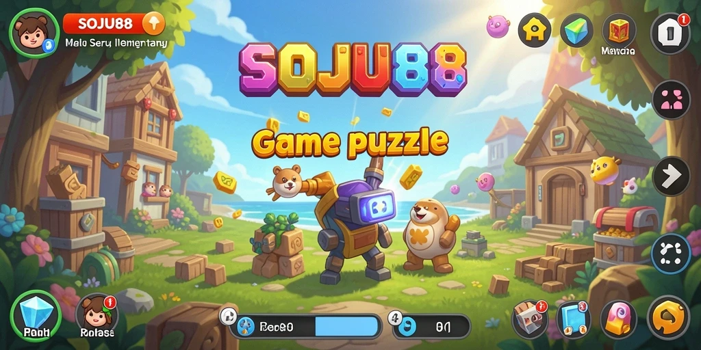 Tampilan gameplay menantang di SOJU88 dengan teka-teki yang menarik.